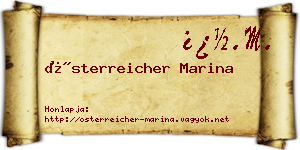 Österreicher Marina névjegykártya
